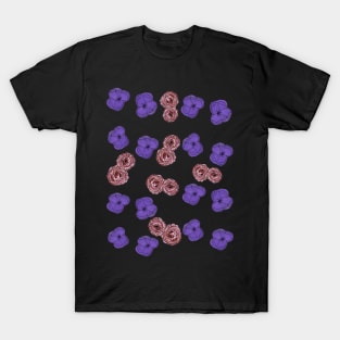 Painted purple flowers and roses T-Shirt